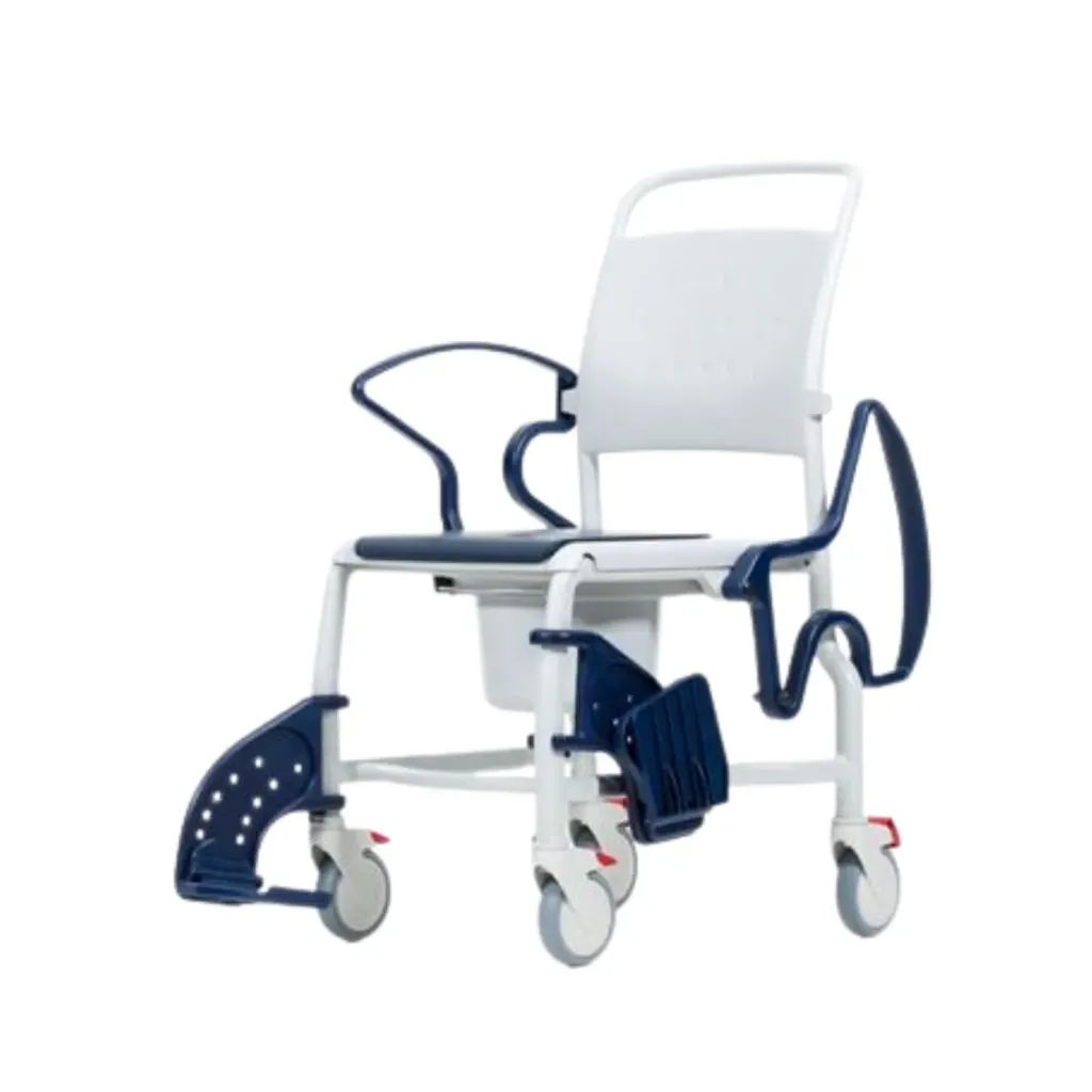 [300-00-00021] Douche/toiletstoel 5 inch wielen, Bonn, grijs/bl