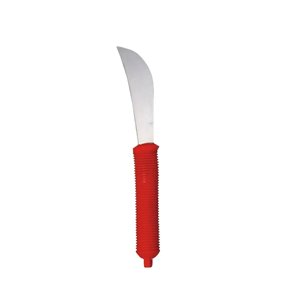 Kantelmes  - aangepast bestek met rood handvat