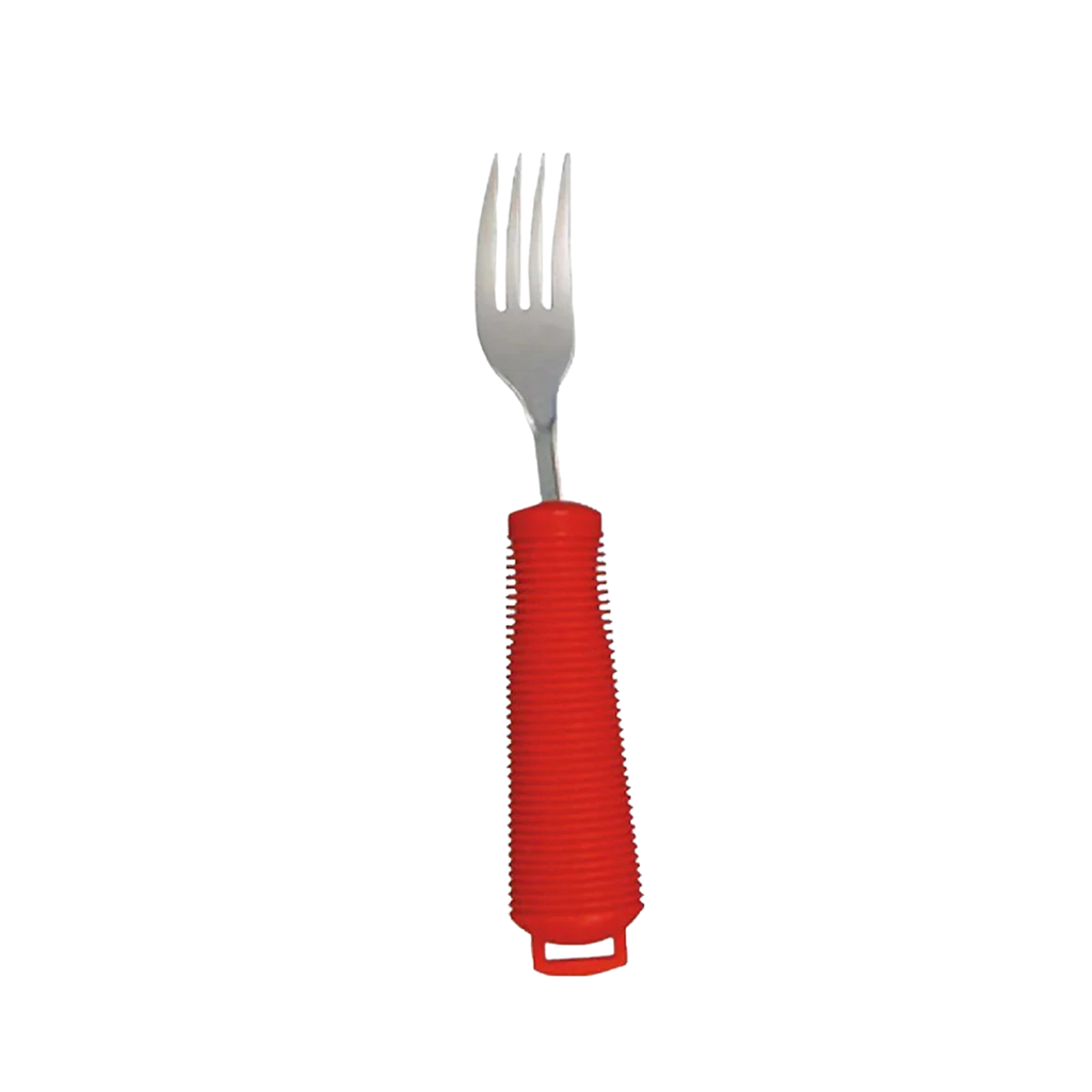Vork - aangepast bestek met rood handvat